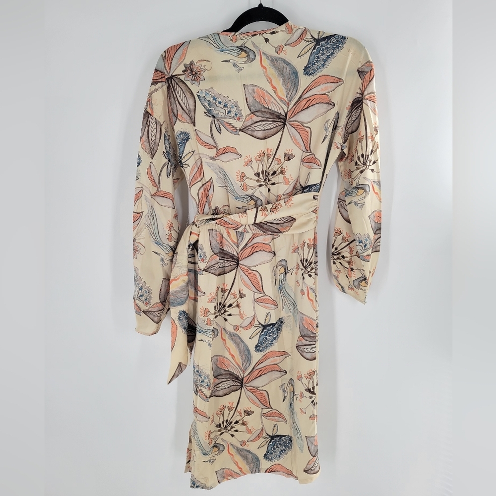 Cotelac Wrap Dress Floral Print Short‎ Sleeve Size M - Picture 3 of 7